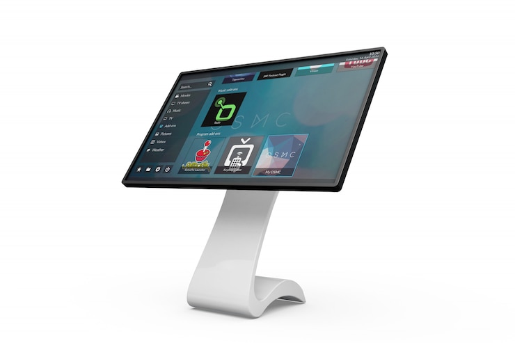 PSD maqueta de la placa de información de pantalla táctil