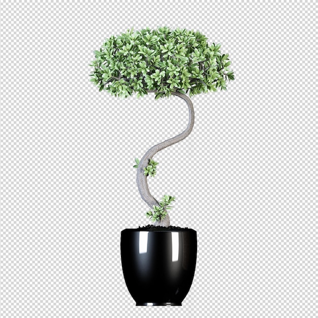 Maqueta de plantas renderizadas en 3D en maceta