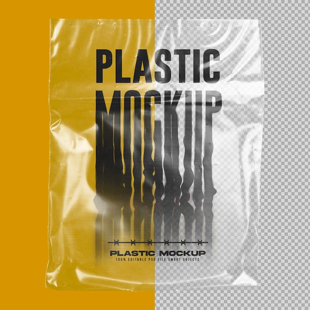 PSD maqueta de plástico transparente realista