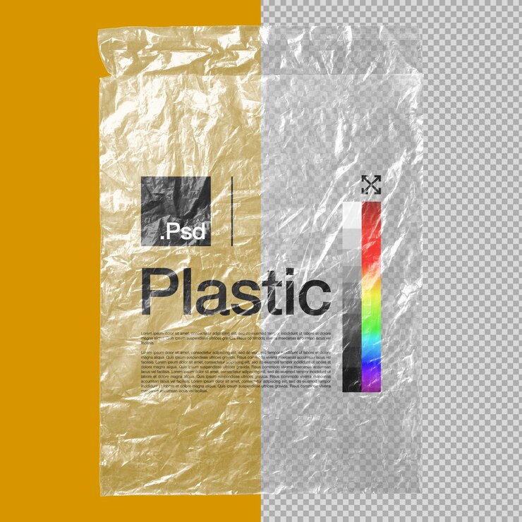PSD maqueta de plástico transparente realista