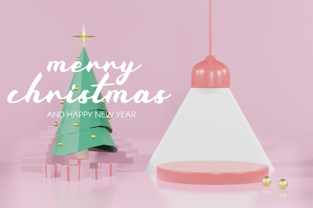 Maqueta de podio de Navidad de renderizado 3D