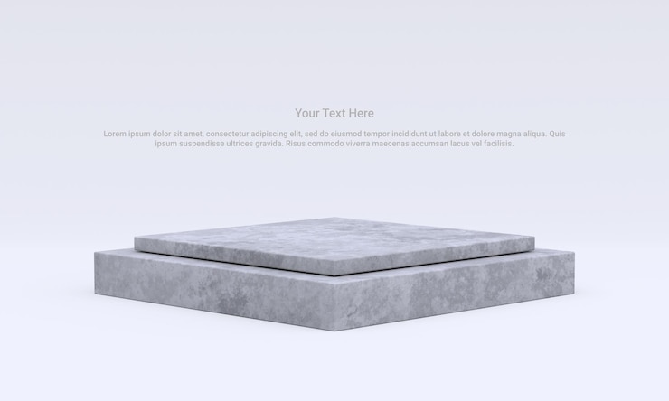 PSD maqueta de podio de piedra vacía render 3d aislado
