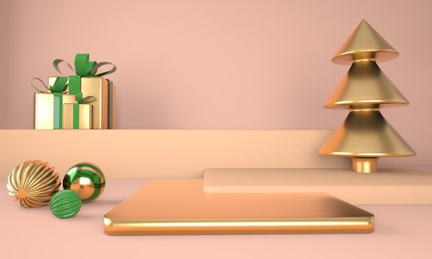 Maqueta de podio para la representación de marca en 3D