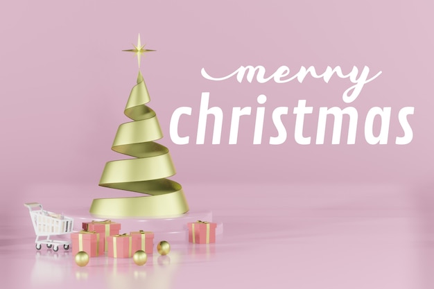 Maqueta de podio vacío de navidad