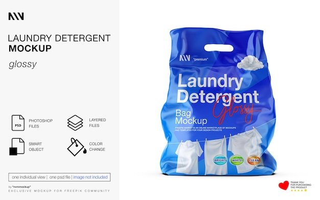 Maqueta de polvo de detergente para ropa