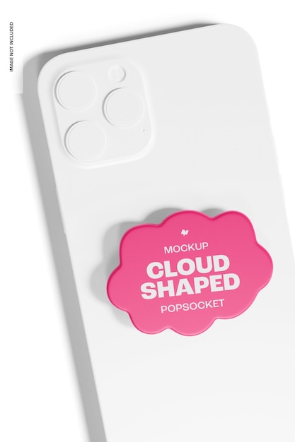 Maqueta de popsocket en forma de nube, primer plano