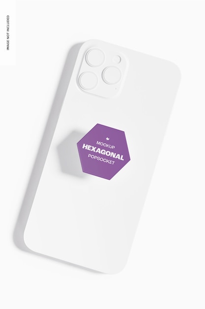 Maqueta de popsocket hexagonal, vista superior