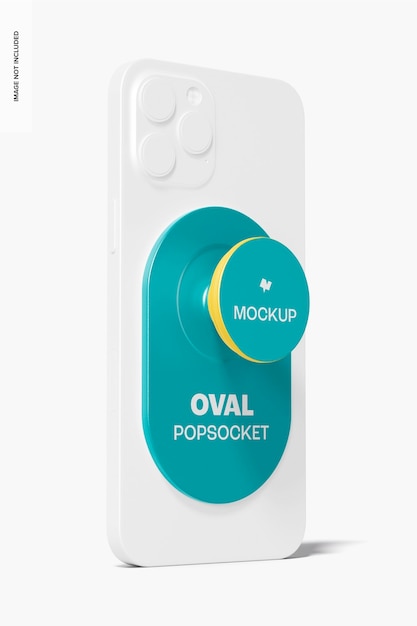 Maqueta de Popsocket Ovalado, Vista Izquierda
