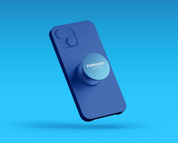 Maqueta de popsocket con teléfono