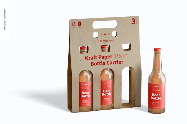 Maqueta de portabotellas de cerveza kraft paper 3