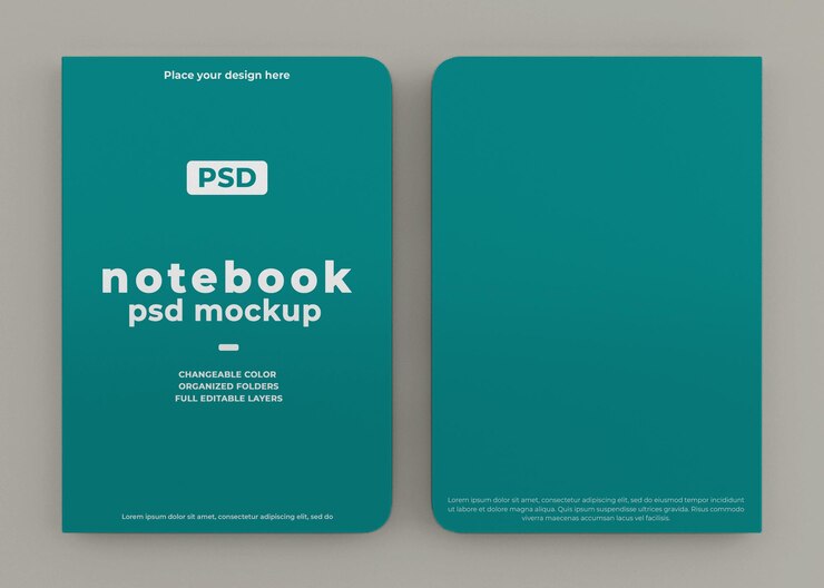 PSD maqueta de portada de cuaderno