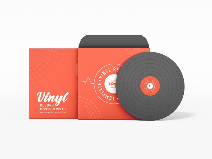 PSD maqueta de portada de disco de disco de vinilo
