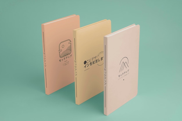 PSD maqueta de portada de libro de japón