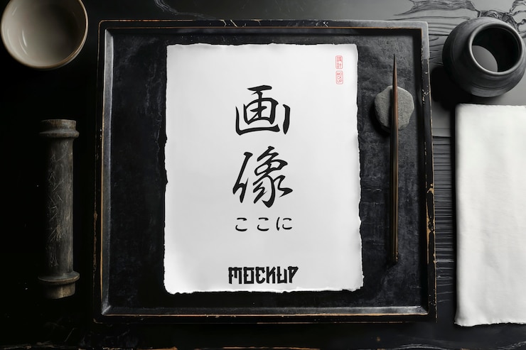 PSD maqueta de portada de un libro japonés