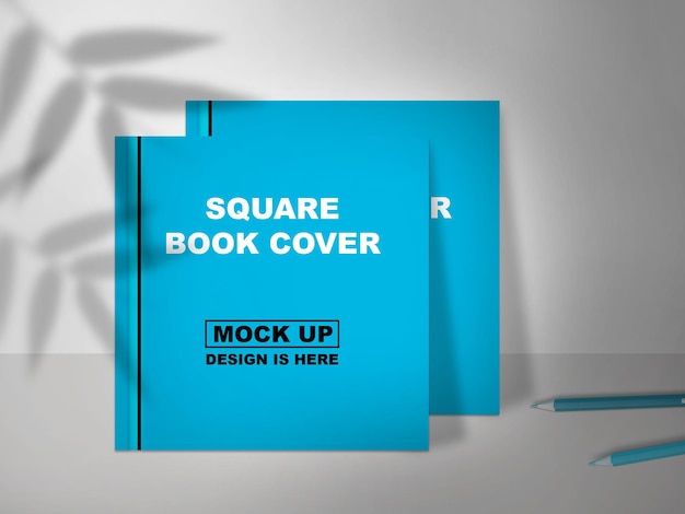 PSD maqueta de portada de libro maqueta de portada de libro cuadrada diseño maqueta psd maqueta 3d