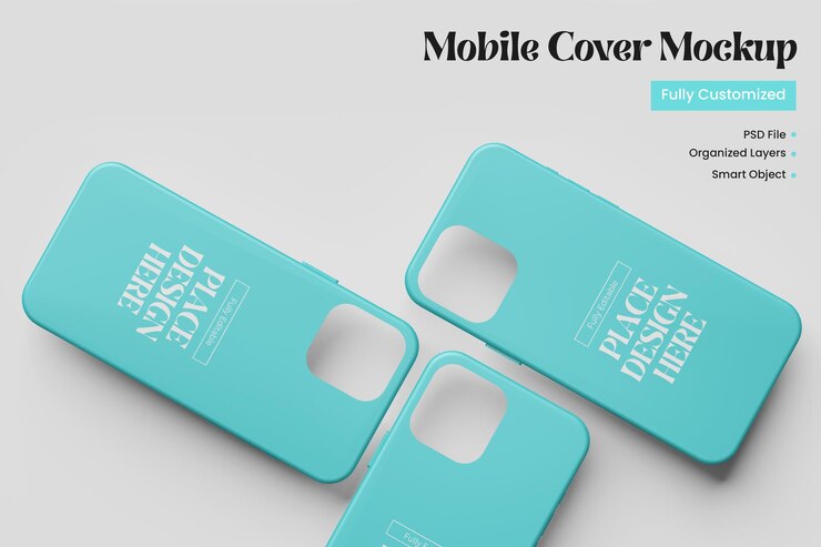 Maqueta de portada móvil o caja de iPhone en formato PSD