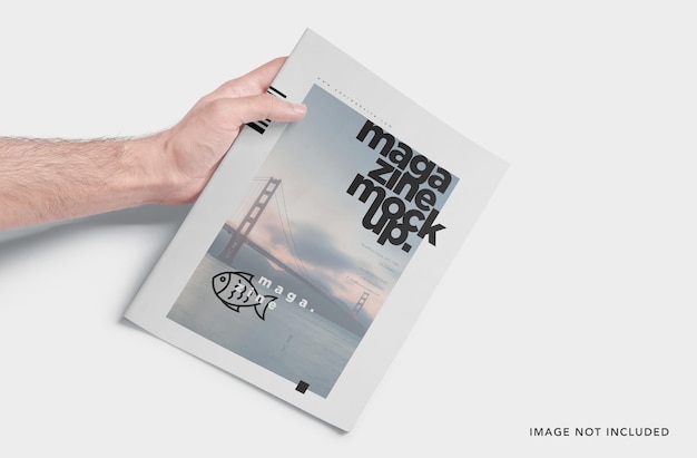 Maqueta de portada de revista para diseño de anverso y reverso