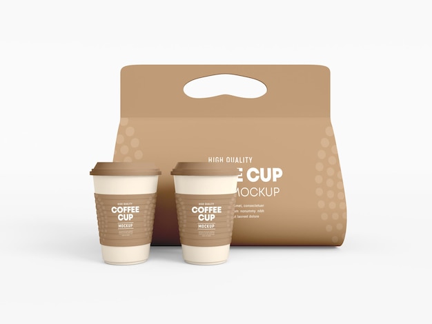 Maqueta de portavasos de café de papel para llevar