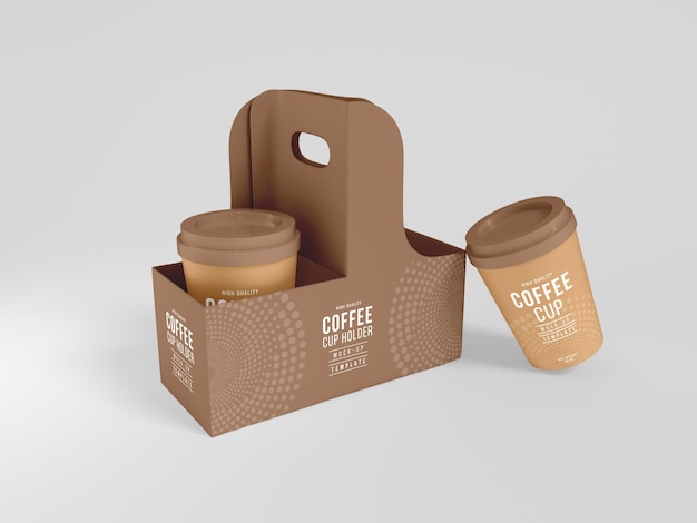 Maqueta de portavasos de café de papel para llevar