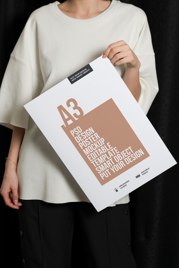 Maqueta de póster moderno de tamaño A3