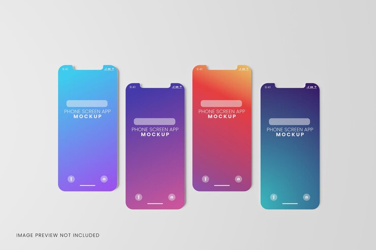 Maqueta de presentación de la aplicación de pantalla de teléfono ui ux