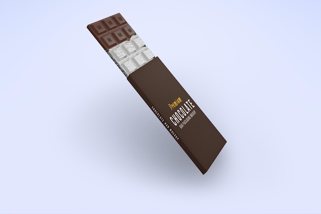 maqueta de presentación de diseño de caja de barra de chocolate