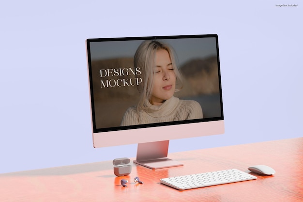 Maqueta de presentación de pantalla iMac