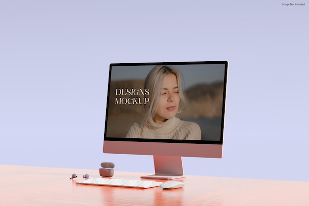 Maqueta de presentación de pantalla iMac