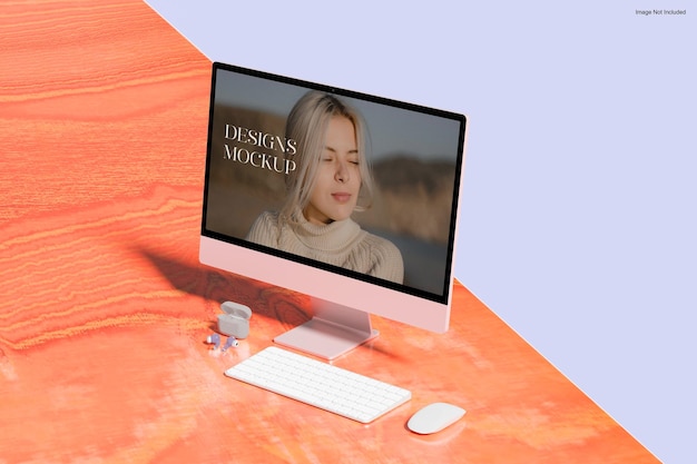 Maqueta de presentación de pantalla iMac