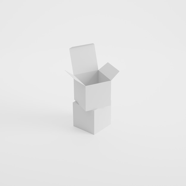 Maqueta de producto de embalaje de caja en renderizado 3d