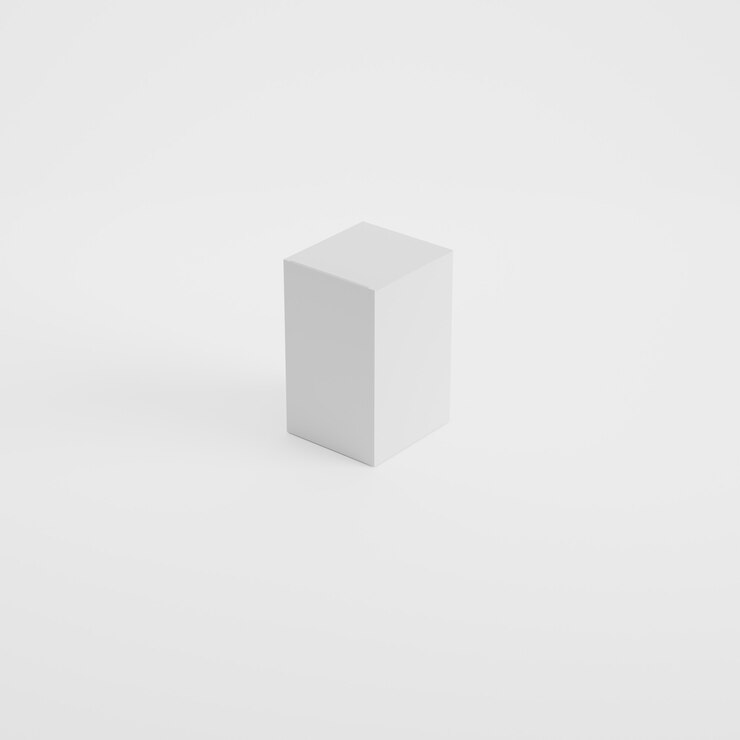 PSD maqueta de producto de embalaje de caja en renderizado 3d
