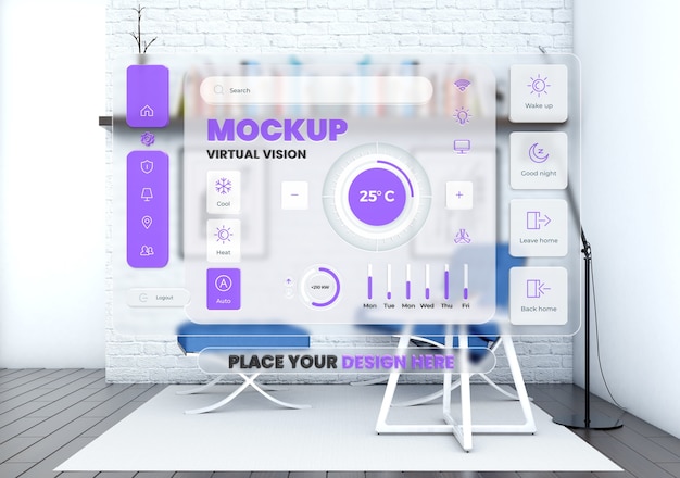 PSD maqueta de proyección de realidad virtual