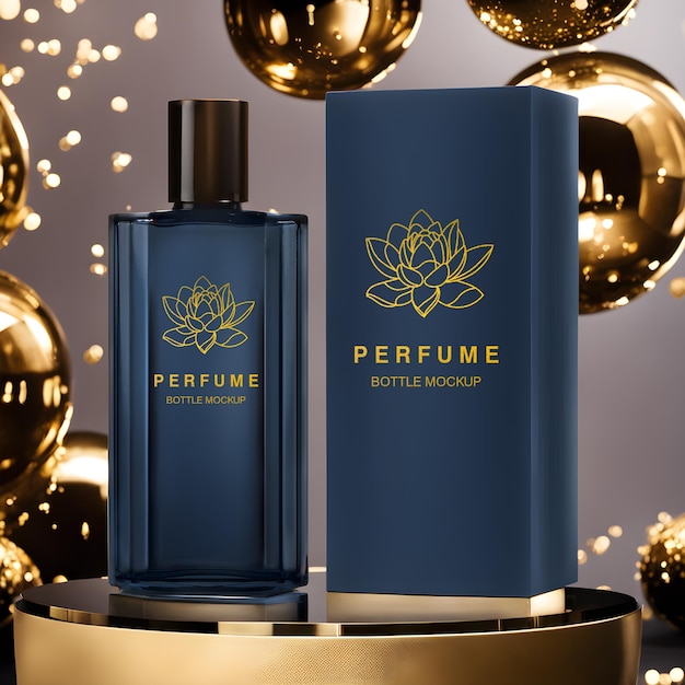 PSD maqueta psd de botella de perfume estilo minimalista