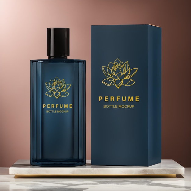 Maqueta psd de botella de perfume estilo minimalista