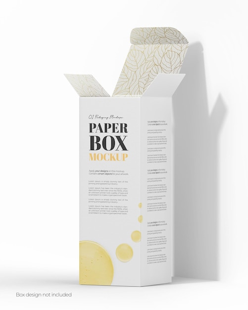 Maqueta de PSD de caja de papel abierta