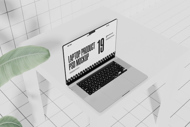 Maqueta PSD de computadora portátil