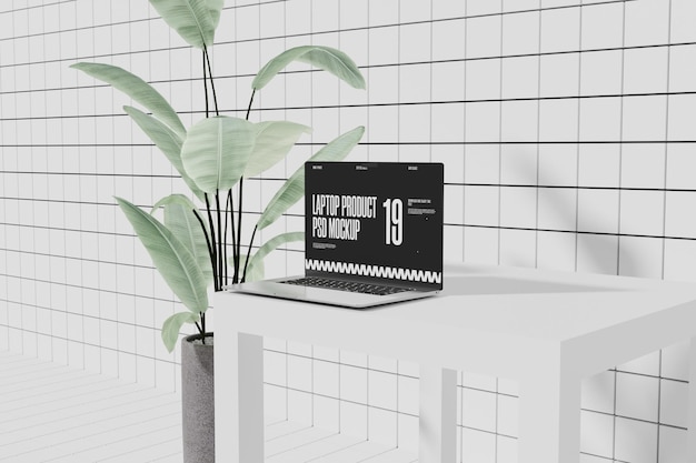 Maqueta PSD de computadora portátil