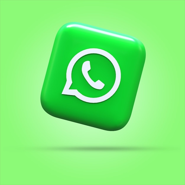 maqueta psd de render 3d del icono de whatsapp