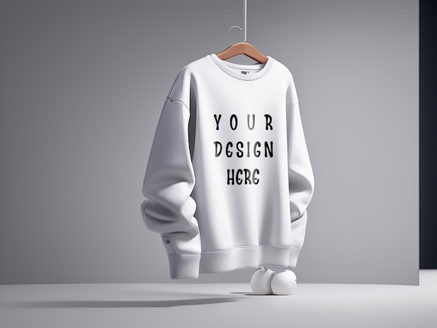 Maqueta de PSD Sudadera con capucha blanca con fondo elegante lista para agregar diseño e impresión