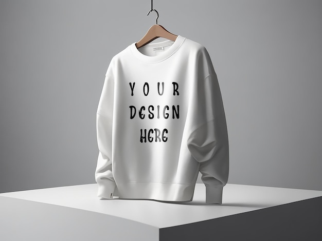 Maqueta de PSD Sudadera con capucha blanca con fondo elegante lista para agregar diseño e impresión