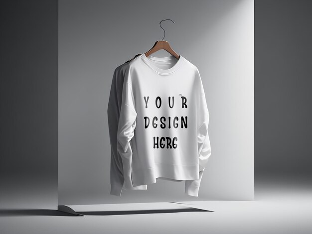 Maqueta de PSD Sudadera con capucha blanca con fondo elegante lista para agregar diseño e impresión