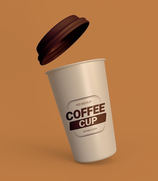 Maqueta de psd de taza de café realista 3d