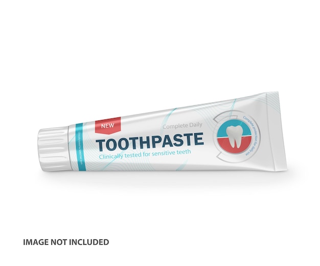 Maqueta de psd de tubo de plástico de pasta de dientes 3d