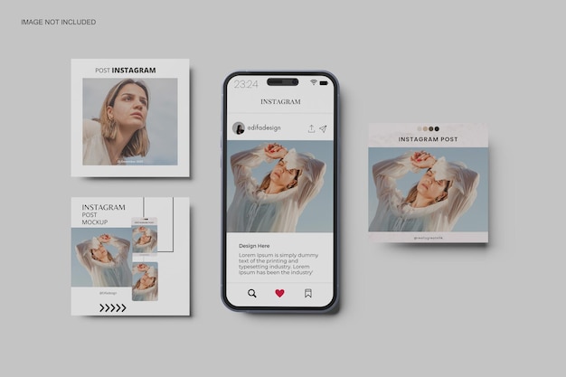 PSD maqueta de publicación de instagram e historia de instagram