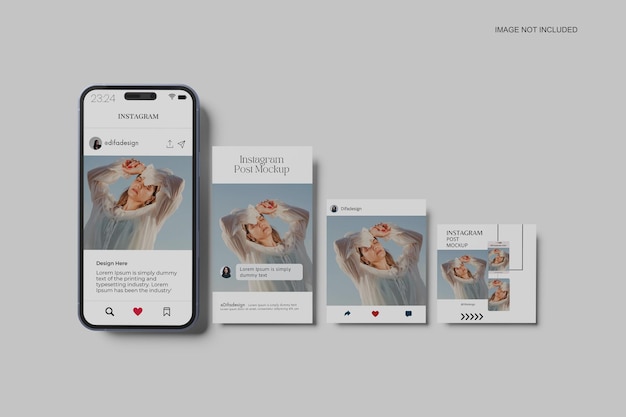 Maqueta de publicación de instagram e historia de instagram