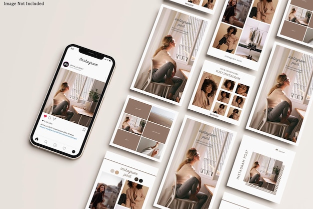 Maqueta de publicación de instagram e historia de instagram