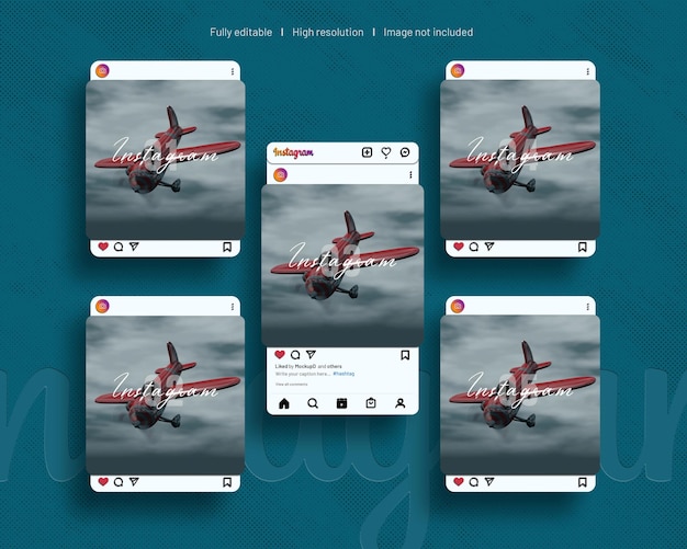 Maqueta de publicación de instagram en interfaz de usuario flotante 3D