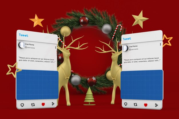 Maqueta de publicación navideña en redes sociales