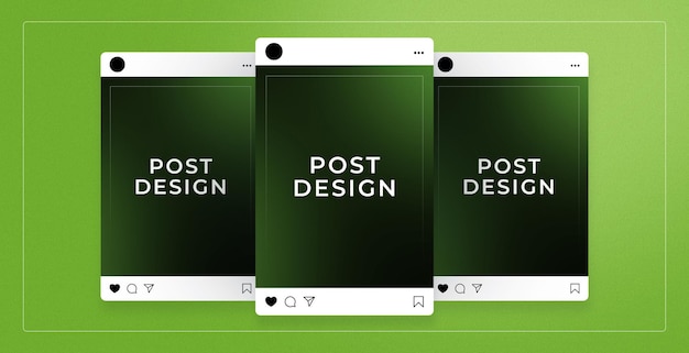 PSD maqueta de publicación vertical de instagram con fondo verde