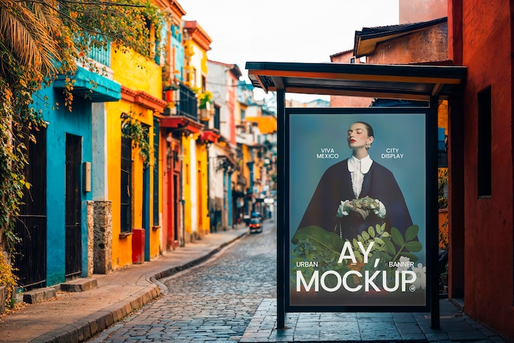 PSD maqueta de publicidad al aire libre de independencia méxico